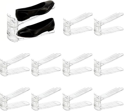 Shoe Slots Organizer, Shoe Stacker, Adjustable Level Shoe Rack Organizer, Space Saver Storage Shoe Holder Organization (10)