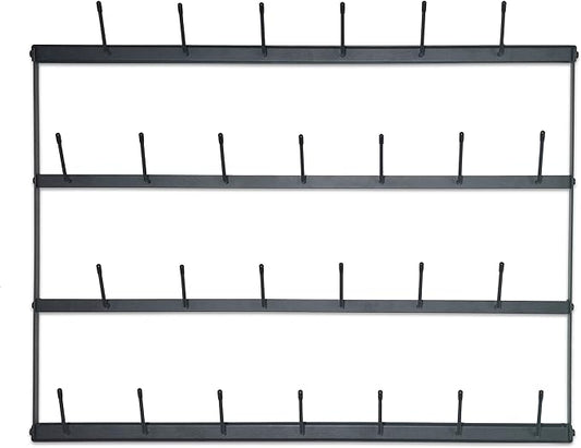 Claimed Corner Mug Rack with Sturdy Steel Frame, Matte Black Finish, Removable Rubber Caps, Wall Mounted (Horizontal 34" x 23.5")