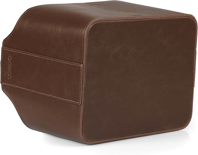 Londo PU Leather Remote Control Holder, Office Supplies Desk Organizer with Tablet Slot, Makeup Brush and Utensils Cube, Large Capacity Desk Caddy With 5 Compartments