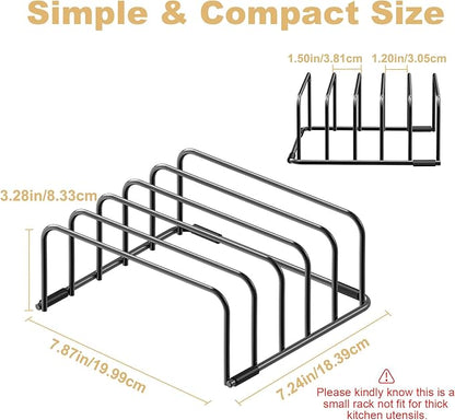 Cutting Board Organizer and Baking Sheet Rack, [2-Pack] Black Heavy Duty Metal Cookie Sheet Organizer for Cutting Board Storage & Plate Holder for Cabinet, Tray Dividers for Cabinets