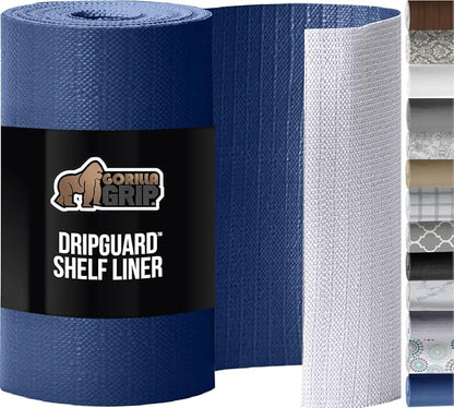 GORILLA GRIP Slip Resistant Drawer and Shelf Liner 2 Pack, Non Adhesive Water Resistant, Easy Clean and Trim, Smooth Surface Liners for Kitchen Cabinet, Shelves, Drawers, Pantry, 12 in x 10 FT, Navy