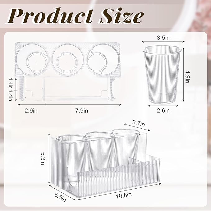Hair Tool Organizer, Clear Acrylic Hair Dryer and Styling Organizer, Bathroom Countertop Blow Dryer Holder, Vanity Caddy Storage Stand for Accessories, Makeup, Toiletries