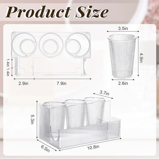 Hair Tool Organizer, Clear Acrylic Hair Dryer and Styling Organizer, Bathroom Countertop Blow Dryer Holder, Vanity Caddy Storage Stand for Accessories, Makeup, Toiletries