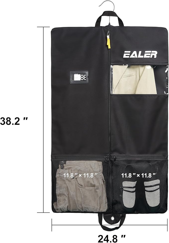 Ealer HAG301 Hockey Individual Garment Bag, Heavy Duty Hanging Travel Bag - Black Suit Bag