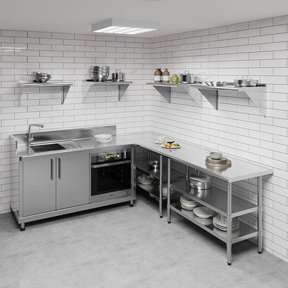 AmGood 30" Long X 16" Deep Stainless Steel Wall Shelf | NSF Certified | Appliance & Equipment Metal Shelving | Kitchen, Restaurant, Garage, Laundry, Utility Room