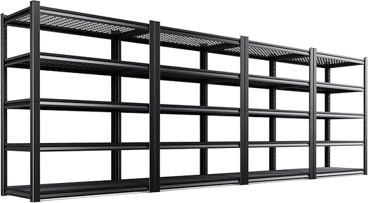 Set of 4 71"H Garage Shelving-3000LBS 5 Tier Storage Shelves,Adjustable Heavy Duty Metal Shelving Unit and Storage Large Wire Rack,Utility Steel Shelf For Shop Warehouse Industrial Pantry 71"x35"x16"