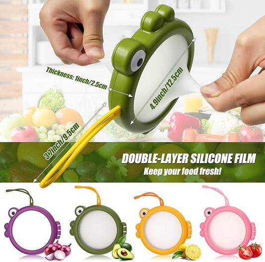 Set of 4 Fish-Shaped Fresh Food Containers, Fresh Pod, Reusable Silicone Storage Pods for Avocado, Onions, Lemon, Tomatoes, Garlic – Anti-Oxidation for Fridge, Send Goods from Local Warehouse