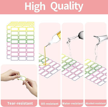 STARLIBOO Removable Freezer Labels,1x2 Inch Color Coding Removable Labels for Food Containers, Removable Label, Freezer Label to Write on/Waterproof (8 Colors,360 Pcs)
