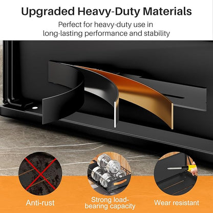 Pull out Cabinet Organizer Fixed with Adhesive Nano Film,Heavy Duty Slide out Pantry Shelves Drawer Storage,Sliding Mesh Cabinet Basket with Handle for Kitchen, Bathroom,Home, 9.8"WX 15.7"D X 6.2"H