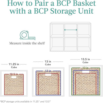 Best Choice Products 13x13in Pack of 5 Cube Storage Baskets, Water Hyacinth Multipurpose Collapsible Organizers, Handwoven Laundry Totes for Laundry, Living Room, Kids Room & Nursery - Chestnut