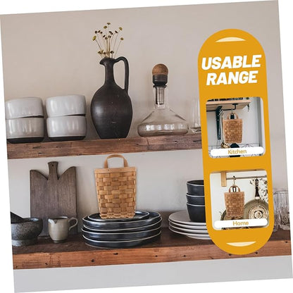 VICASKY Woven Hanging Storage Baskets with Handle Natural Wall Organizer Kitchen and Home Storage Bin for Hanging Light to Heavy Items Decorative and Functional Organizer for Kitchen