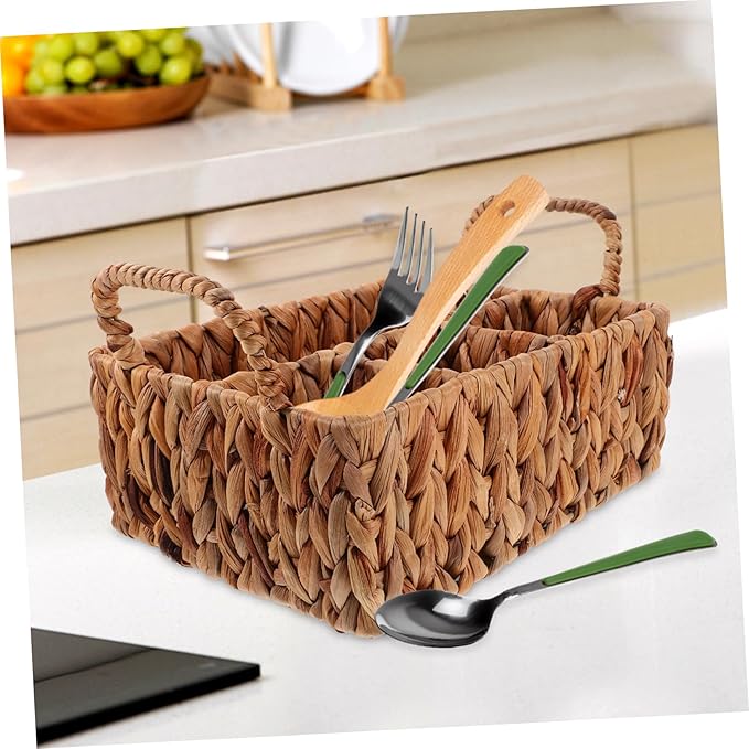 Alipis Organizing Pantry Baskets Woven Storage Holder for Cutlery Desktop Sundry Organizer Basket