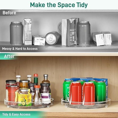 3 Pack Lazy Susan Organizer, 10.7 Inch Lazy Susan Turntable for Cabinet, Turntable Organizer for Pantry Organizers and Storage, Non-Skid Fridge Organizer