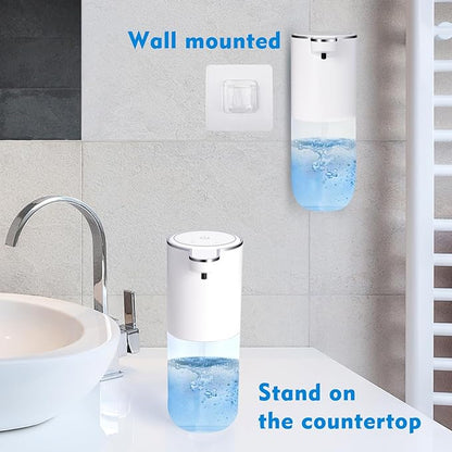 XINKORA Automatic Foaming Soap Dispenser, Touchless Foam Hand Soap Dispenser for Bathroom, 4-Level Adjustable,13.5oz/400ml, Wall Mounted, Rechargeable