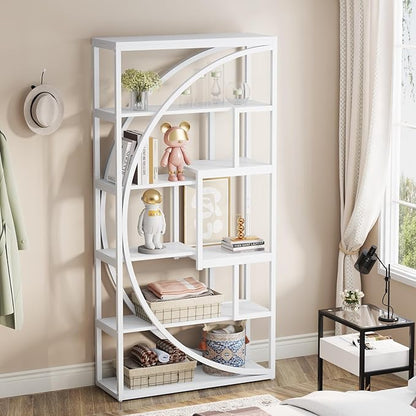 Tribesigns Bookshelf, Modern 5-Tier Etagere Bookcase, 70.8 inch Tall Bookshelf with 8 Open Storage Shelf, Book Shelf Display Tack Shelving Unit for Home Office Living Room, White | Book Shelf Display, Tack Shelving Unit