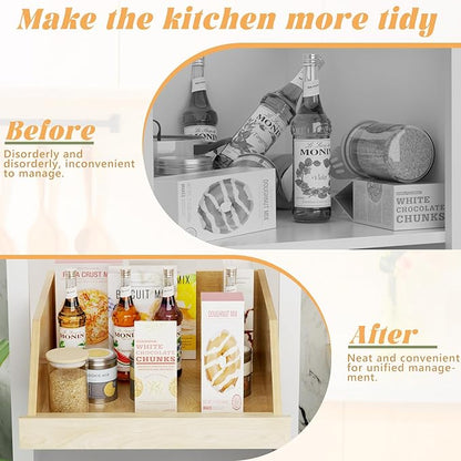 Pull Out Cabinet Organizer, Slide Out Wood Drawer Shelf, Pull Out Drawers for Cabinets, 8" High Beveled Pull Out Organizers for Kitchen Pantry, 19½" W×21" D