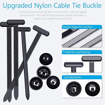 2026 Upgraded Nylon Universal Cable Tie Buckle, Heavy Duty Self-Locking Rivet Zip Ties, Multifunctional Cable Tie Buckle for Car Daily Repair, Home, Office, Garden, Workshop(30Pcs)