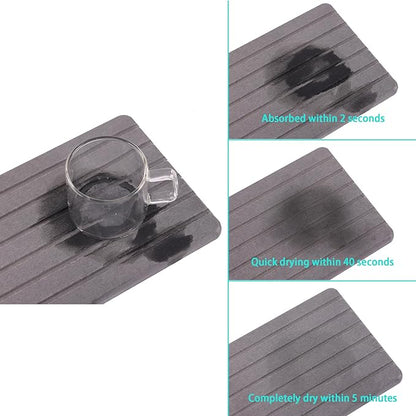 2 PCS Water Absorbent diatomite Coasters, 9.5" x 5.5" Water Absorbing Stone Tray for Sink, Stone Drying mat for Kitchen Counter, Stone soap Tray Used for Hand Soaps & toiletries & Plants