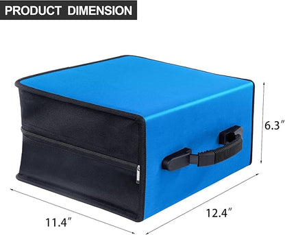 CD/DVD Binder, CD DVD Case Holder Binder 400 Capacity CD/DVD Wallet Storage Booklet Album Box (White binder, Blue)