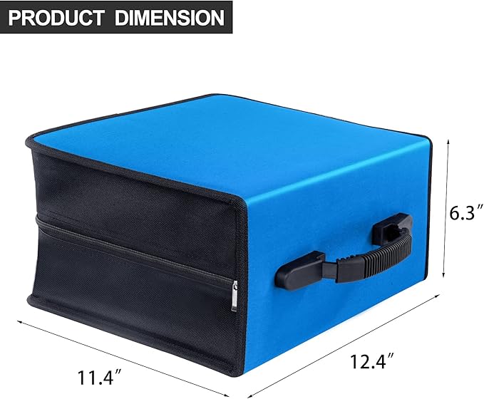 CD/DVD Case Binder, 400 Capacity CD/DVD Disc Case Booklet Album Box (Black Binder, Blue)