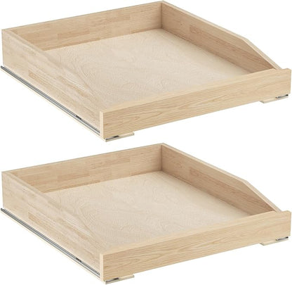 ROOMTEC Pull Out Cabinet Organizer with Soft Close, 19-1/2" W x 21" D, Pull Out Cabinet Drawer for Kitchen cabinets, Pull Out Cabinet Shelf, Finished, Bottom Assembly