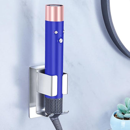 LOXSUN Hair Straightener Holder Wall Mount Curling Iron Holder, Blow Dryer Holder Wall Mounted, Adhesive Hair Dryer Holder, Hair Tools Organizer Storage for Bathroom Vanity (1, Silver)
