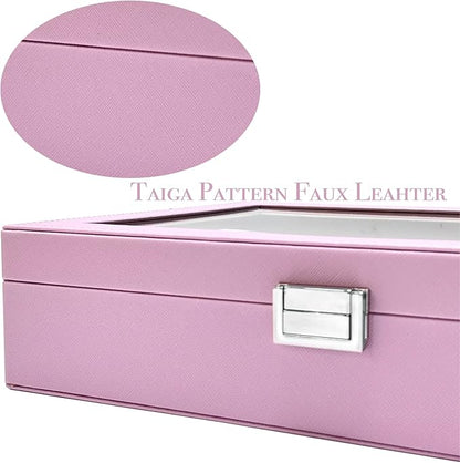 UnionPlus 8-Slots Sunglasses Case Organizer, Eyeglass Glasses Display Holder Collector, Multiple Sunglasses Storage Case, Violet Tulle