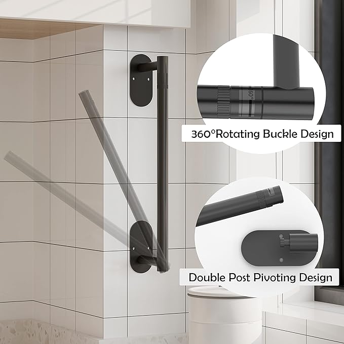 RUACQ Paper Towel Holder Under Cabinet, Wall Mounted or Adhesive Stainless Steel Paper Towel Holder,Round Base Paper Towel Rack for Kitchen, RV, Bathroom (Matte Black)