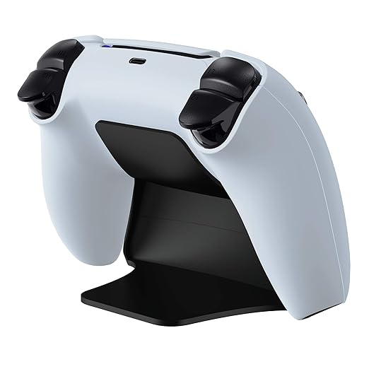 PlayVital 2 Pack Controller Display Stand for ps5, Gamepad Stand Desk Holder for ps5 Controller Accessories with Rubber Pads, Solid Black