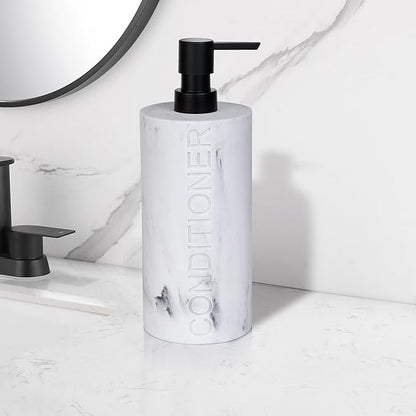 Indecor Home Conditioner Dispenser – Luxurious Refillable Pump Bottle with Embossed Text, Durable Construction for Bathroom and Kitchen