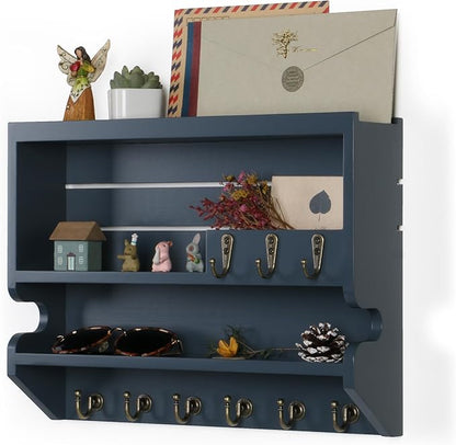 Key Holder for Wall, Mail Organizer Wall Mounted, Gray
