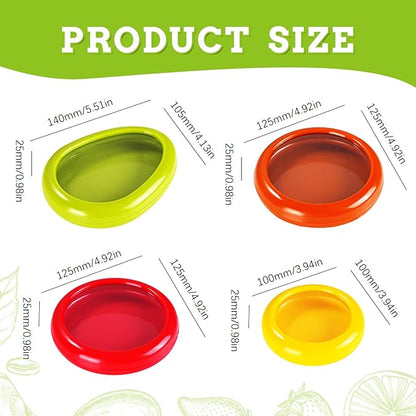Set of 4 Saver and Tomato Holder - Reusable Storage Containers for Fridge - Fridge Organizer Ideal for Garlic, Onions, Lemons, and Potatoes