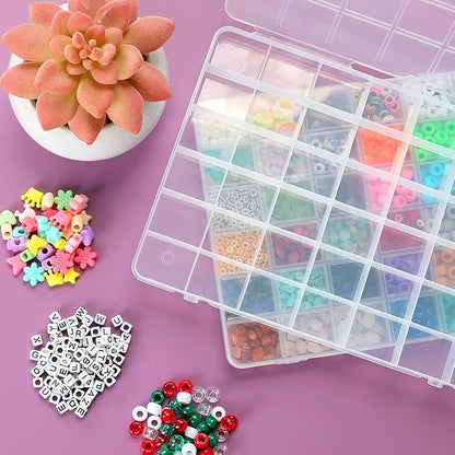 Eppingwin 42 Grids Bead Organizer, Craft Organizers and Storage, Acrylic Organizers, plastic Bead Organizer Box for Crafts Organizing Storing (2 pcak)