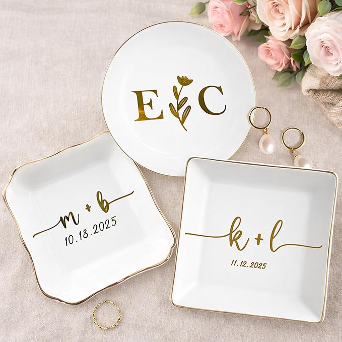 Famitrendz Personalized Couple Portrait Ring Dish, Custom Couples Photo Jewelry Dish, Custom Ring Holder Gifts, Picture Trinket, Engagement Valentines Wedding Gifts, Gift for Her, Women 4