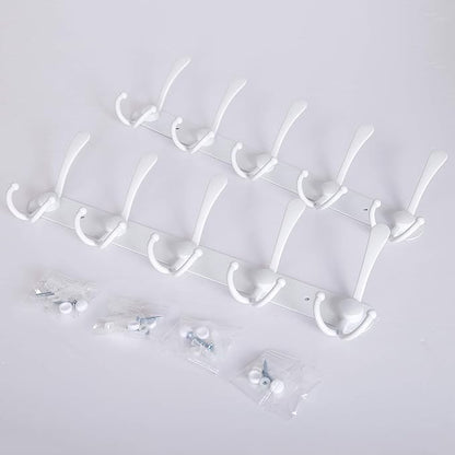 WEBI Coat Rack Wall Mount,Coat Hooks Wall Mounted,Coat Hanger Wall,Hook Rack Rail,Wall Coat Rack with Hooks for Hanging Jacket,Clothes,White