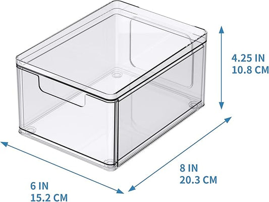Simply Tidy Clear Stackable Storage Drawer - Waterproof & Dustproof Organizer with Non-Slip Base for Craft, Office & Home Supplies, 1 Pack