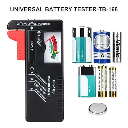 Battery Storage Box Hard Case Holds 148 Batteries (AA, AAA, C, D, 9V), Waterproof Fireproof Battery Organizer with Tester