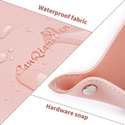 SANQIANWAN Leather Jewelry Valet Tray for Women and Man, Entryway Table Bedside Nightstand Desk Portable Small Catchall Travel Dish Plate for Key,Wallet,Watch,Phone,Coin(Pink-B)