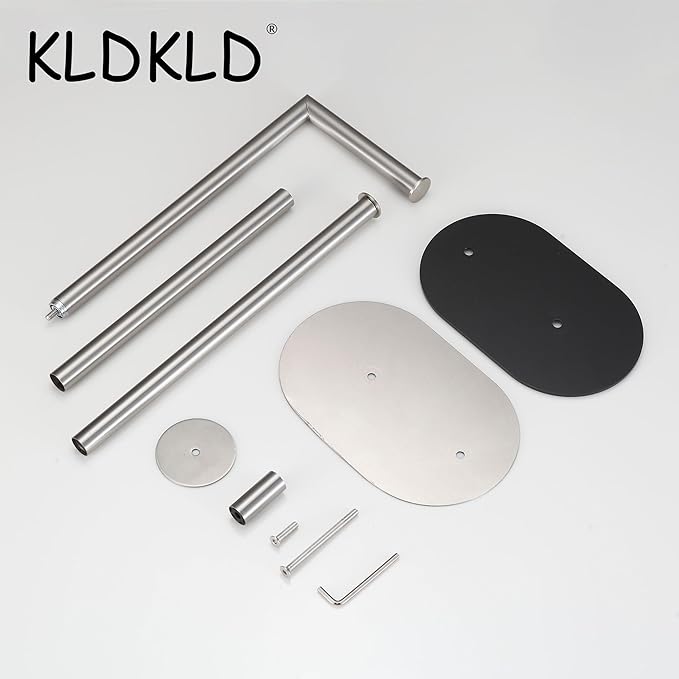 Brushed Nickel Freestanding Toilet Paper Holder with Reserve for Bathroom with Weighted Base, Modern Tissue Roll Holder Stand