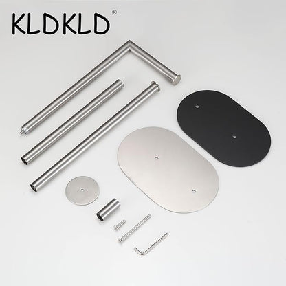 Brushed Nickel Freestanding Toilet Paper Holder with Reserve for Bathroom with Weighted Base, Modern Tissue Roll Holder Stand