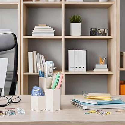 Pencil Holder for Desk Pens Cup Pencil Organizer Cute Desk Accessories Desktop Supplies for Office/School/Home (White)