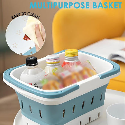 Fammart Portable Shower Caddy Tote – Collapsible Plastic Basket with Handles, Foldable Storage Organizer for Bathroom, Kitchen, College Dorm, Gym, Travel & Camping