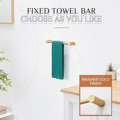 KOKOSIRI Hand Towel Bar for Bathroom Hardware Accessory 12-Inch Bath Towel Holder Contemporary Wall Mounting Brushed Gold Stainless Steel, B4007BG-L12