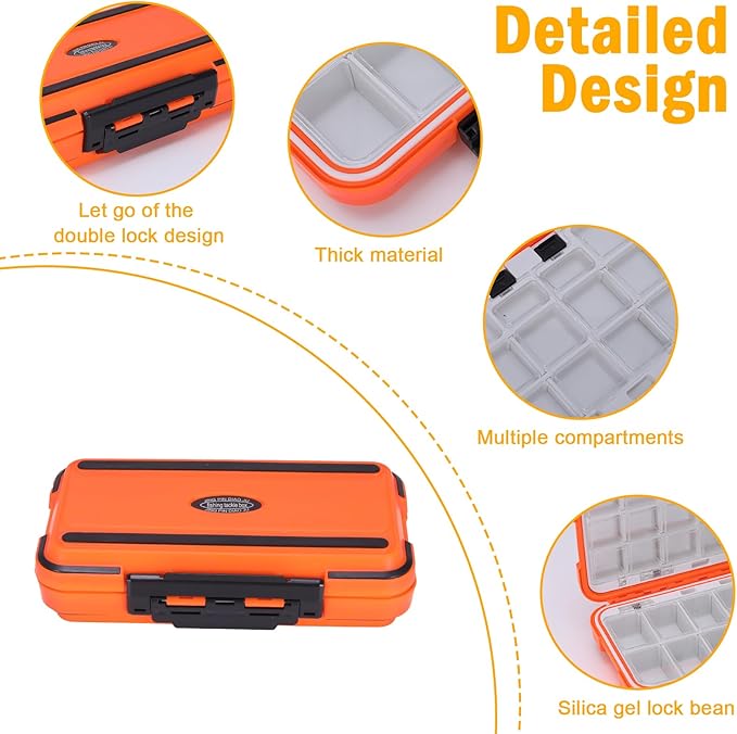 Small Parts Organizer with Dividers, 30-Compartments Hardware Tool Storage Box, Waterproof Seal & Locking Parts Organizers Case for Nail Screws, Nuts, Bolts, Orange