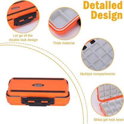 Small Parts Organizer with Dividers, 30-Compartments Hardware Tool Storage Box, Waterproof Seal & Locking Parts Organizers Case for Nail Screws, Nuts, Bolts, Orange