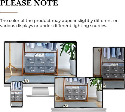 GRANNY SAYS Closet Organizers and Storage, Fabric Storage bins with Label Holder, Shelf Baskets for Organizing Bedroom, Decorative Storage Containers for Wardrobe, Dark Gray, Extra Large, 3-Pack