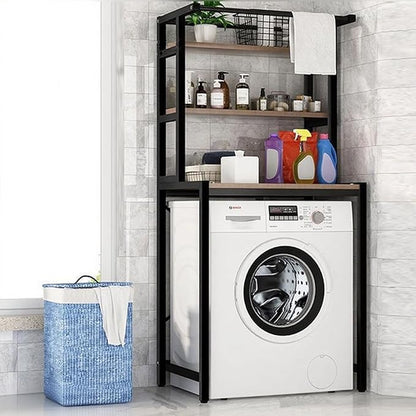 Gdrasuya10 3 Tier Over The Washer and Dryer Storage Shelf, Black Washing Machine Storage Utility Rack Freestanding Laundry Storage Shelf Organizer Space Save for Laundry Room Organization