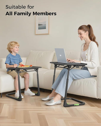 SAIJI Foldable TV Tray | Easy Folding Small Table, Height & Tilt Adjustable TV Trays for Eating, Working, Crafting - Sturdy TV Dinner Tables on Couch & Bed