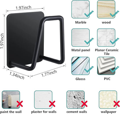 Telivava Sponge Holder for Kitchen Sink(2 Pack), Strong Adhesive Sink Sponge Holder, SUS304 Stainless Steel Sponge Holder for Kitchen Accessories - Waterproof & Quick Drying(B Style Black)
