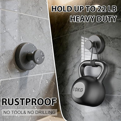 HESUSLA Suction Cup Hooks for Wreaths on Glass,2025 New Model No-Drill Suction Cup Hooks,Wreath Hangers for Front Doors,Metal Towel Hooks for Showers Bathrooms Mirrors(2 Pack,Gray)